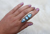 Size 7 Triple Golden Hill Turquoise Ring