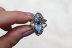 Size 9 Double Golden Hill Turquoise Ring
