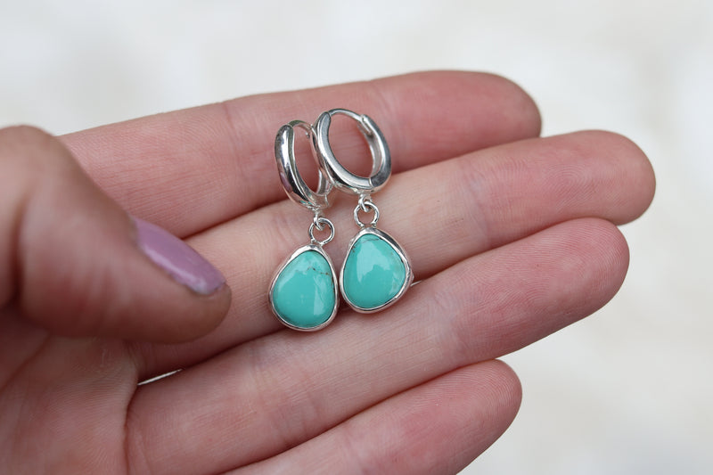 Sonoran Gem Turquoise Lever Back Earrings 2
