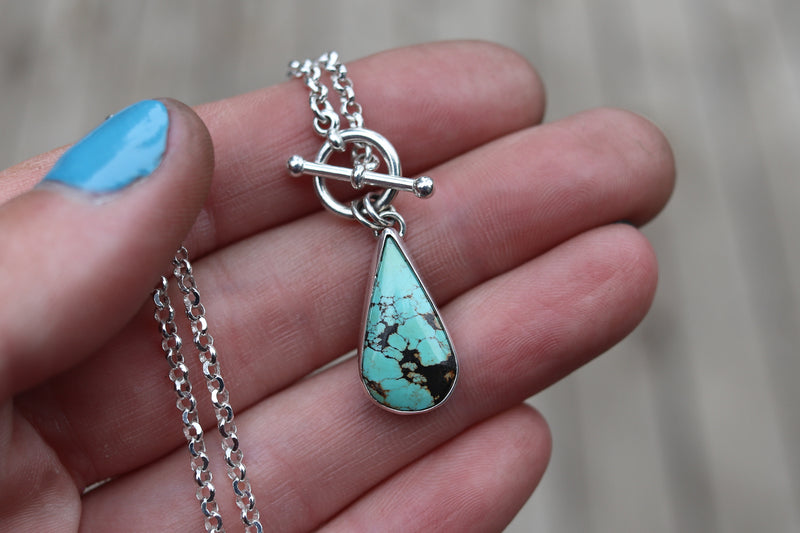Treasure Mountain Turquoise Toggle Clasp Necklace (18 Inch Chain)