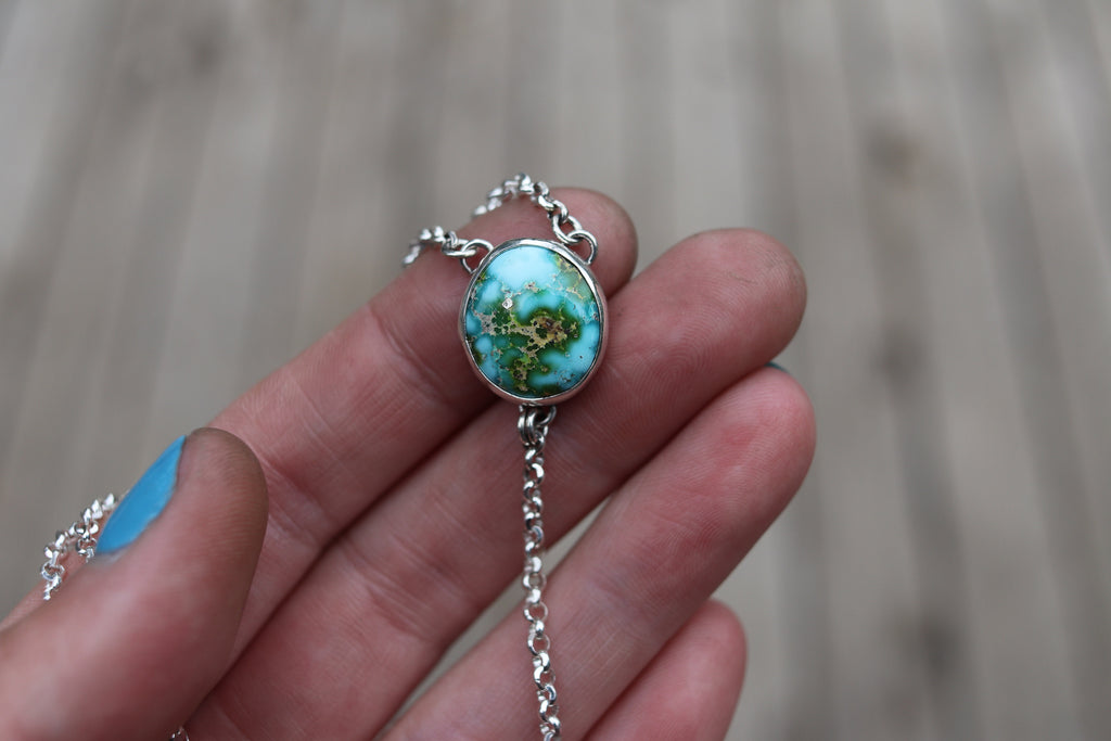 Sonoran Gold Turquoise Lariat Necklace 3