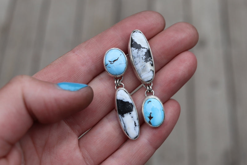 Golden Hill Turquoise x White Buffalo Stud Earrings