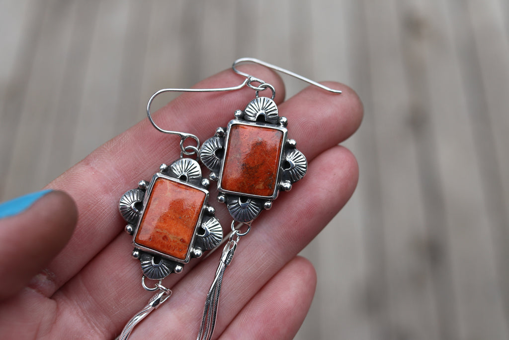 Sponge Coral Duster Earrings