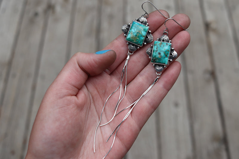 Emerald Valley Turquoise Duster Earrings