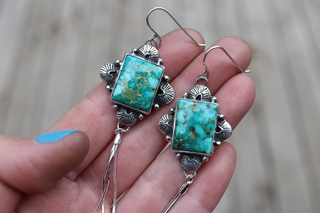 Emerald Valley Turquoise Duster Earrings