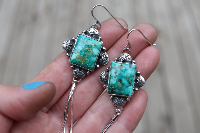 Emerald Valley Turquoise Duster Earrings