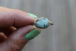 Size 7.5 Dry Creek Carico Lake Turquoise Floral Band Ring