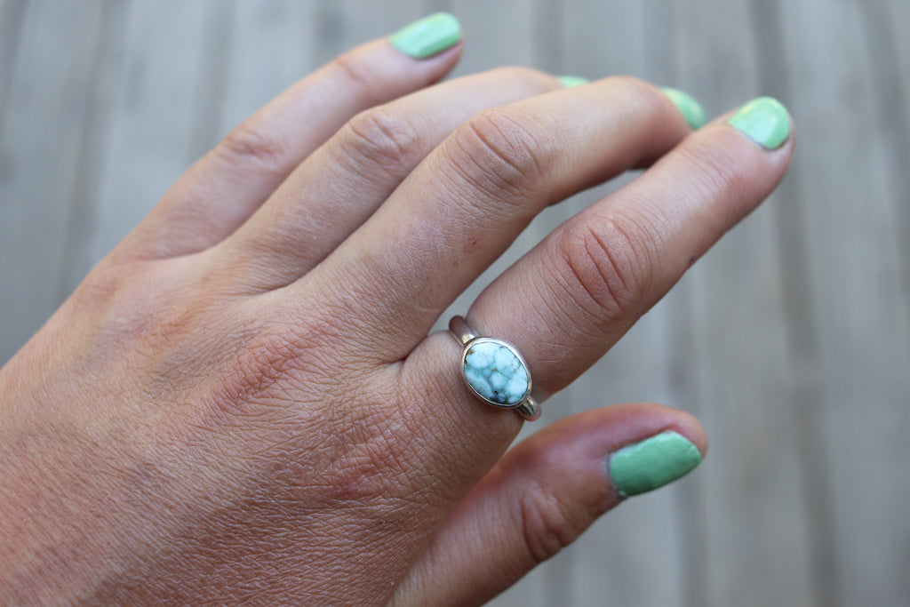 Size 8 Dry Creek Carico Lake Turquoise Ring