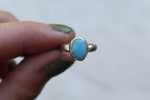 Size 4 White Water Turquoise Ring