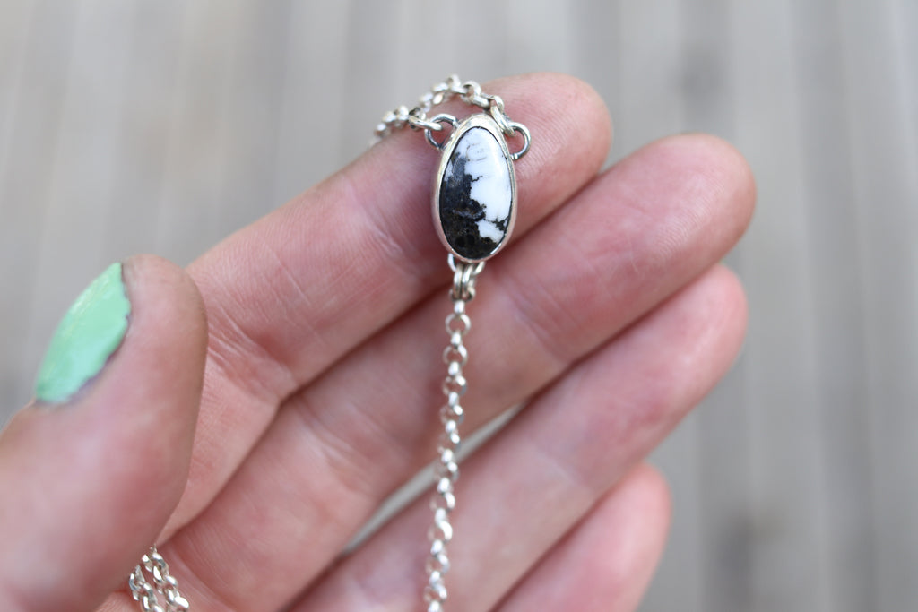White Buffalo Lariat Necklace