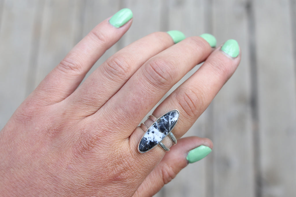 Size 8 White Buffalo Ring