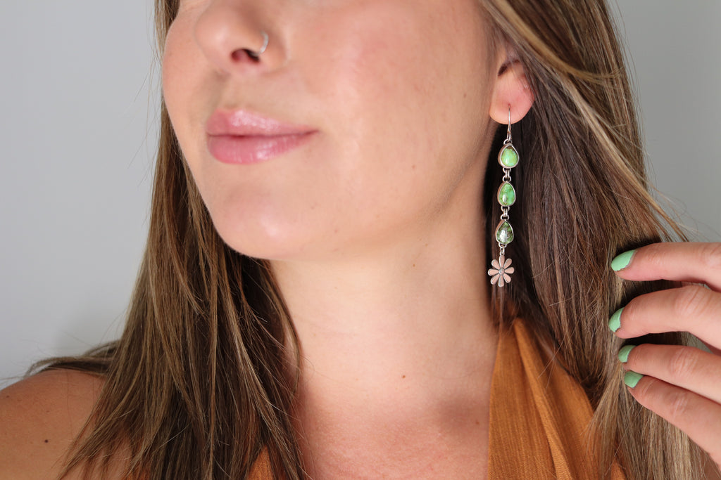 Sonoran Gold Turquoise Wildflower Earrings