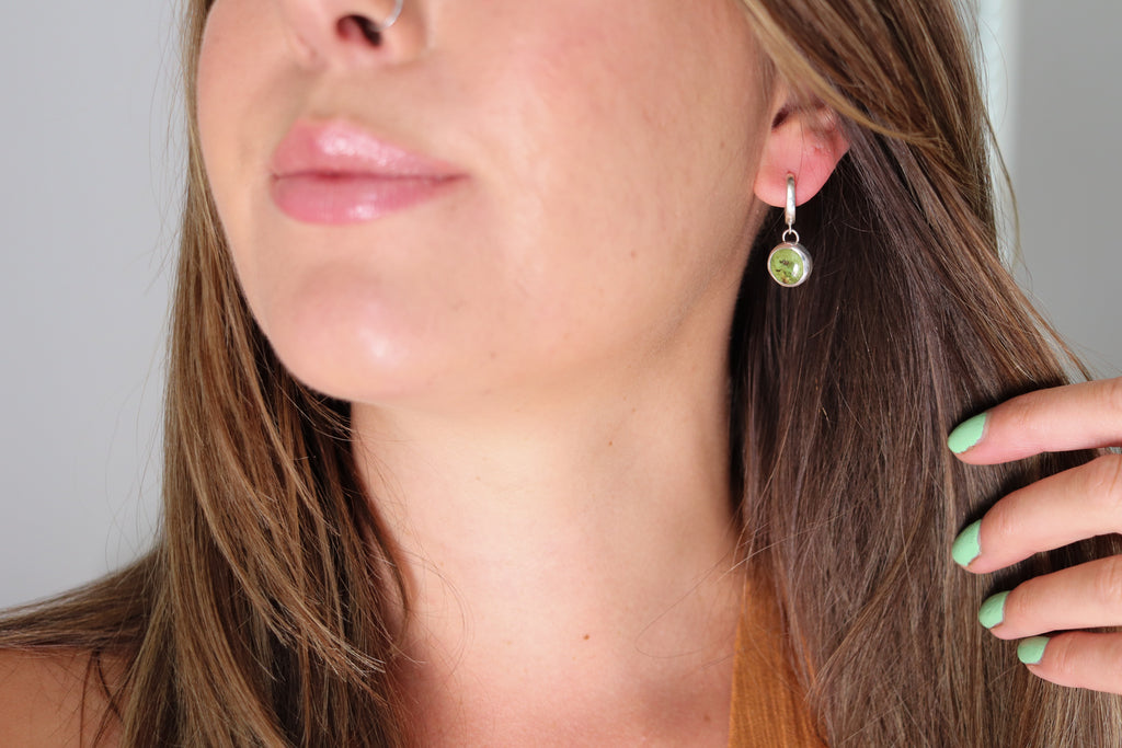 Sonoran Gold Turquoise Huggie Hoop Earrings