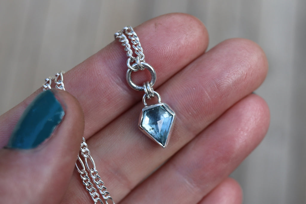 Aquamarine Necklace (16 inch chain)
