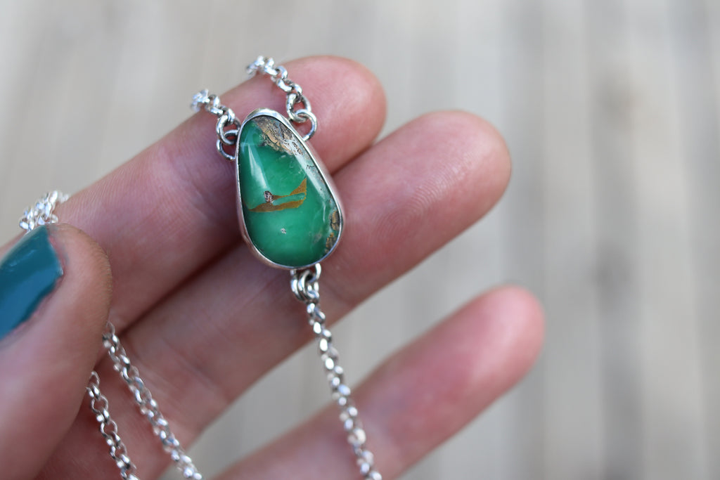 Lucin Variscite Lariat Necklace