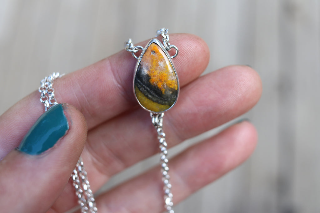 Bumblebee Jasper Lariat Necklace