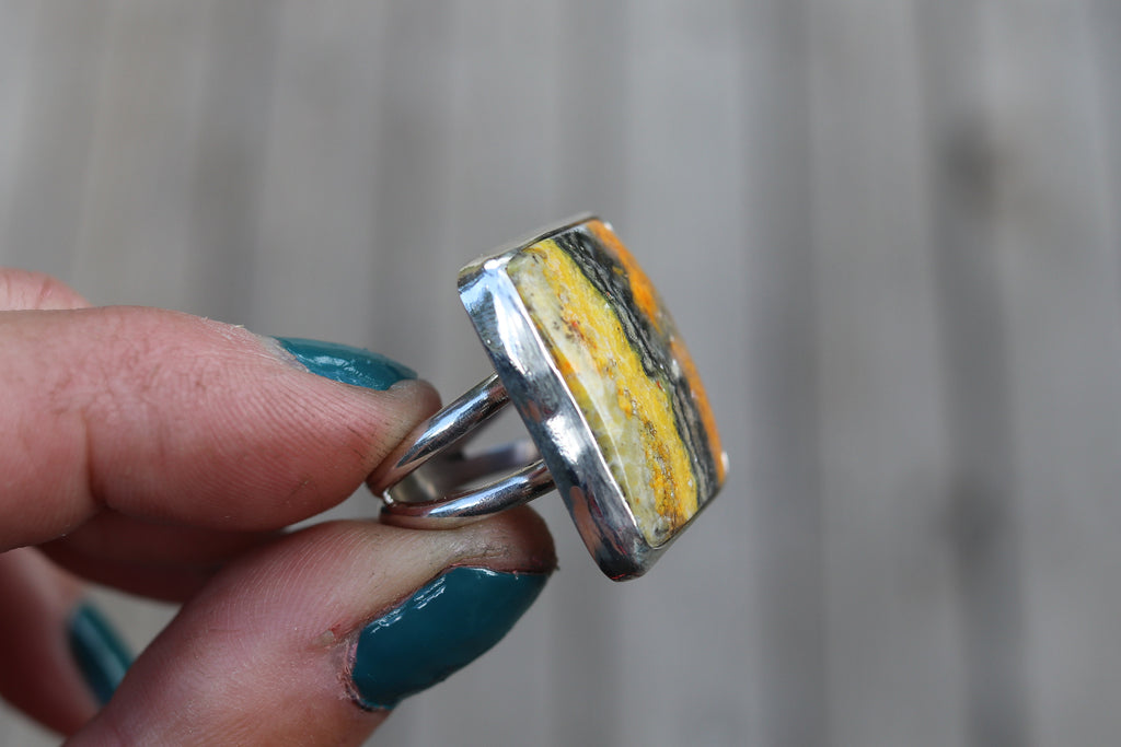 Size 7 Bumblebee Jasper Ring