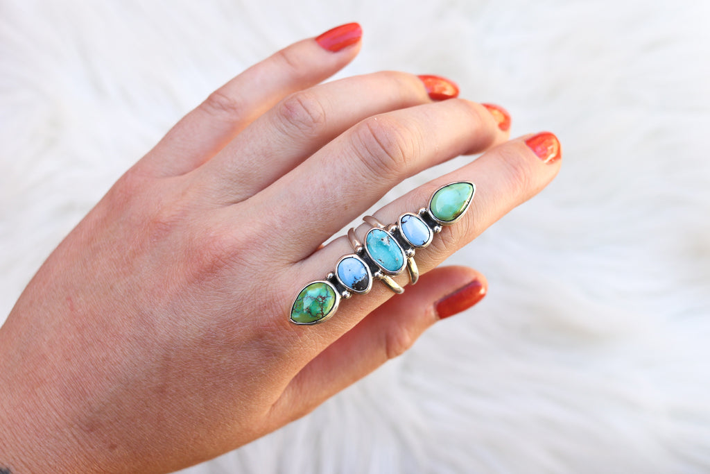 Size 9 Stacked Turquoise Ring *Discounted*