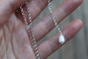 Larimar Lariat Necklace (16 inch chain)