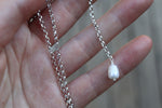 Larimar Lariat Necklace (16 inch chain)