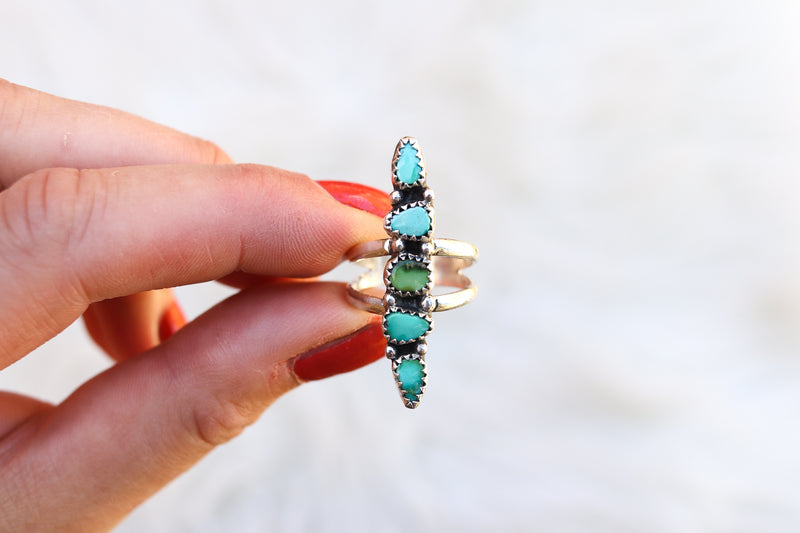 Size 6.5 Stacked Turquoise Ring (Small Stones)