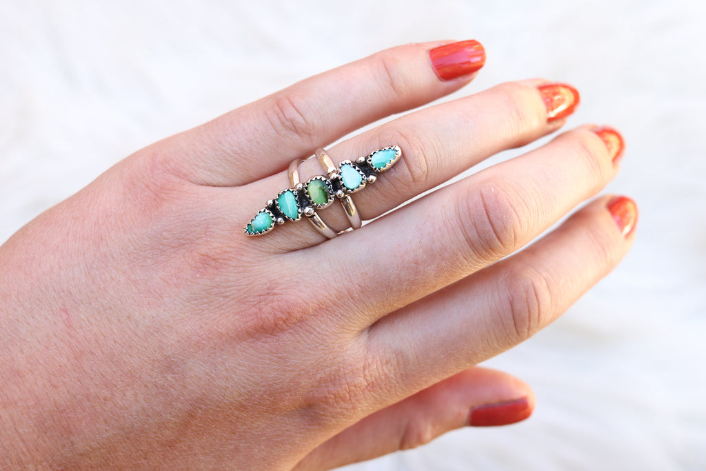 Size 6.5 Stacked Turquoise Ring (Small Stones)
