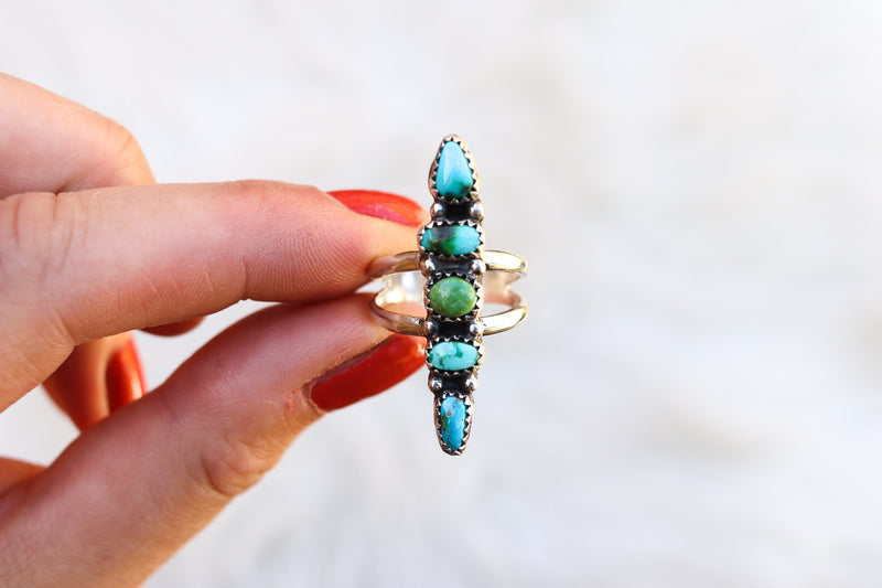 Size 7 Stacked Turquoise Ring (Small Stones)