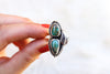 Size 6 Double Turquoise Leaf Ring