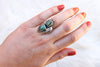 Size 6 Double Turquoise Leaf Ring