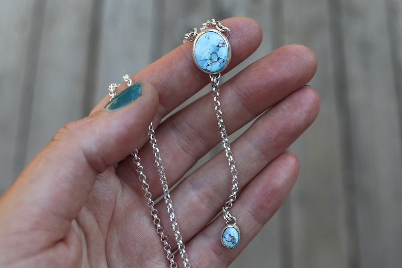 Golden Hill Turquoise Lariat Necklace (18 inch chain)
