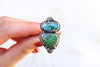 Size 10 Double Sonoran Gold Turquoise Ring