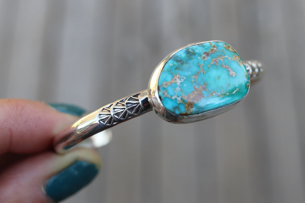 Sierra Bella Turquoise Thick Stamped Cuff (5.75 inches)