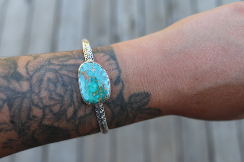 Sierra Bella Turquoise Thick Stamped Cuff (5.75 inches)