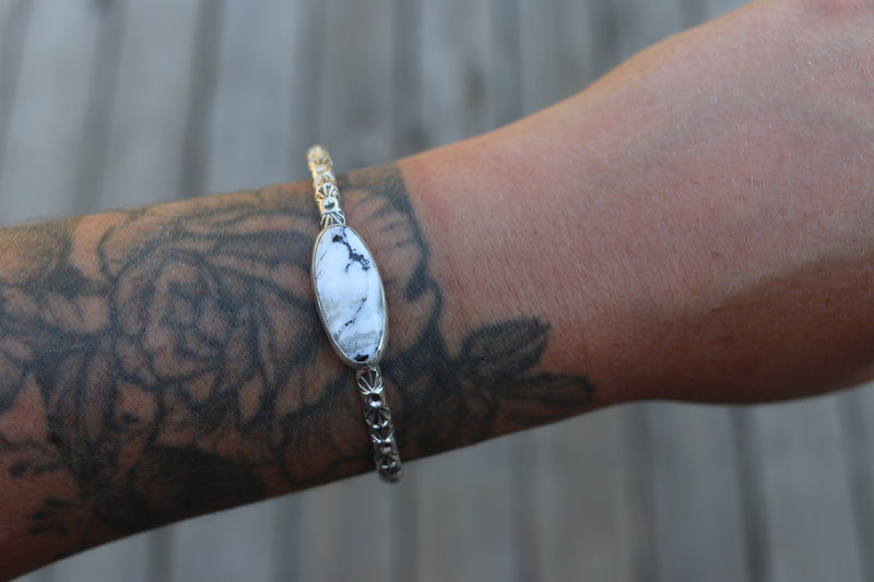 White Buffalo Stamped Cuff (6 inches)