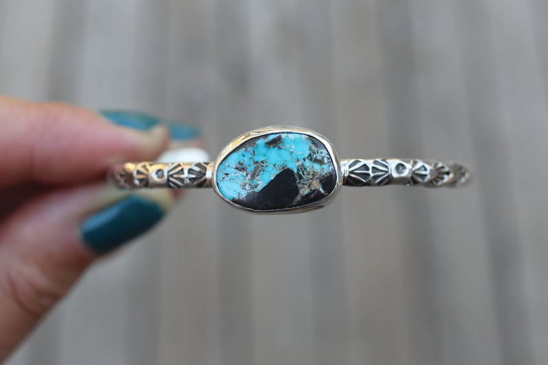 Carico Lake Turquoise Stamped Cuff (5.5 inches)