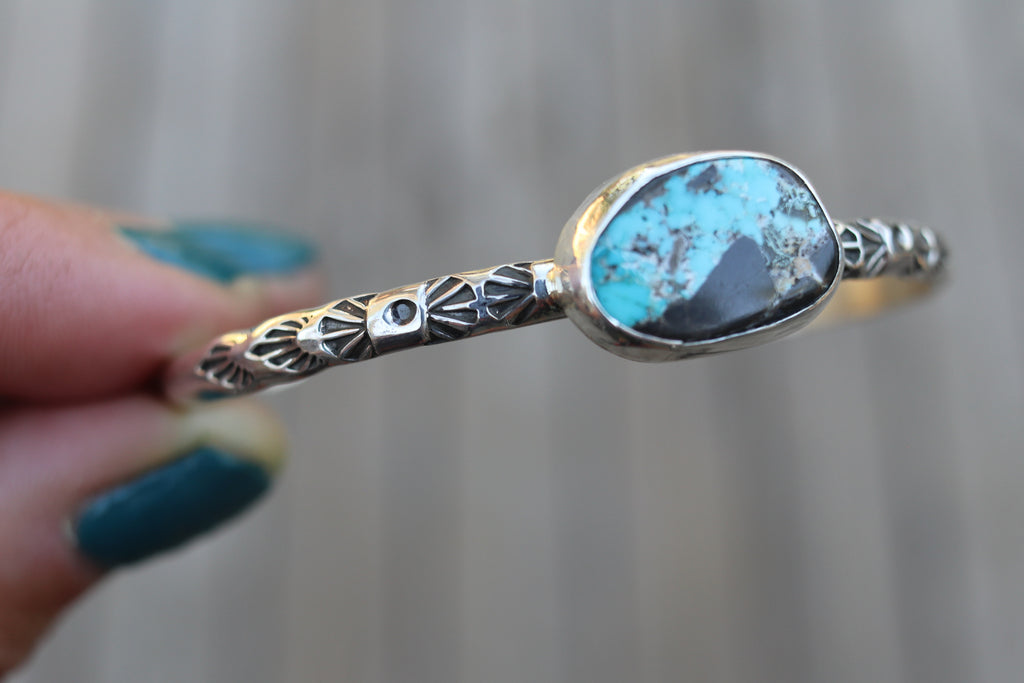 Carico Lake Turquoise Stamped Cuff (5.5 inches)