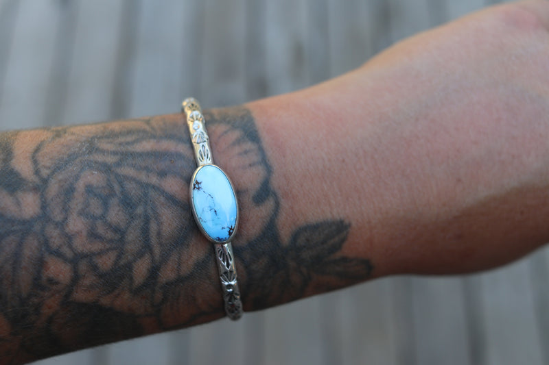 Golden Hill Turquoise Stamped Cuff (5 inches)