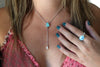 Carico Lake Turquoise Lariat Necklace (16 inch chain)