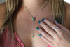 Sonoran Gold Turquoise Lariat Necklace (16 inch chain)
