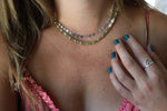 Peridot x Freshwater Pearls Beaded Necklace (16 inches + 2 inch chain extender)