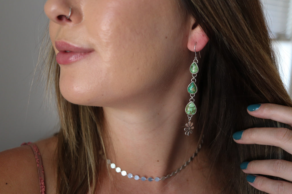 Sonoran Gold Turquoise Wildflower Earrings