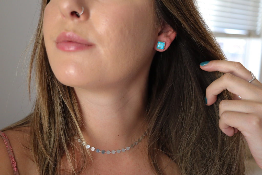 Blue Ridge Turquoise Stud Earrings 1
