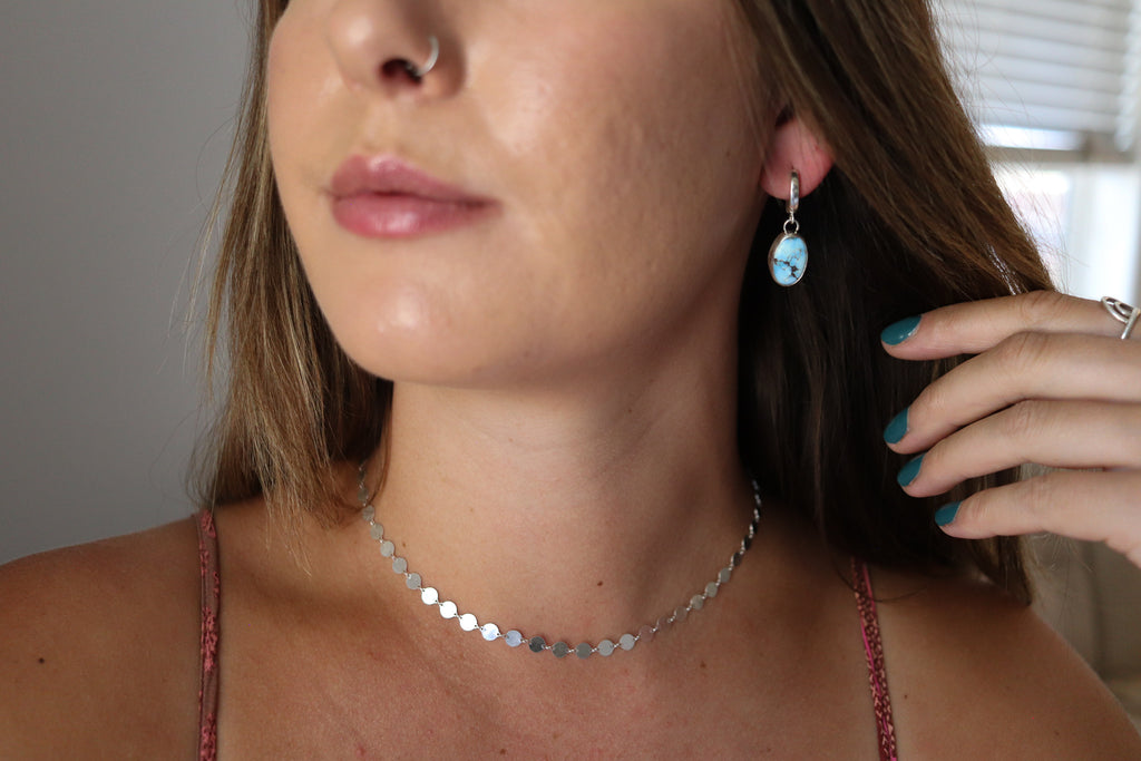Golden Hill Turquoise Huggie Hoop Earrings