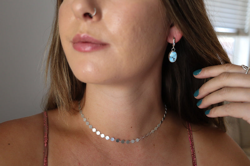 Golden Hill Turquoise Huggie Hoop Earrings
