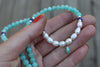 Amazonite x Turquoise Beaded Necklace (16 inches + 2 inch chain extender)