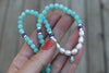 Amazonite x Turquoise Beaded Necklace (16 inches + 2 inch chain extender)