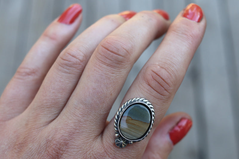 Owyhee Picture Jasper Ring #1 - Finish In Your Size