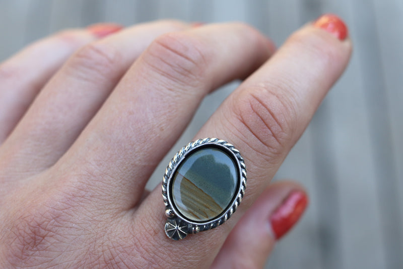 Owyhee Picture Jasper Ring #3 - Finish In Your Size