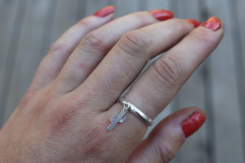 Size 9 Saguaro Charm Ring