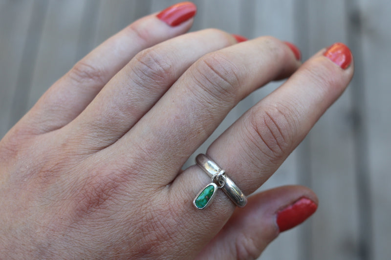 Size 8 Sonoran Mountain Turquoise Charm Ring